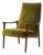Mid 20th Century Styled After Solid Teak Westnofa Norway Olive Green Mohair Lounge Chair For Sale