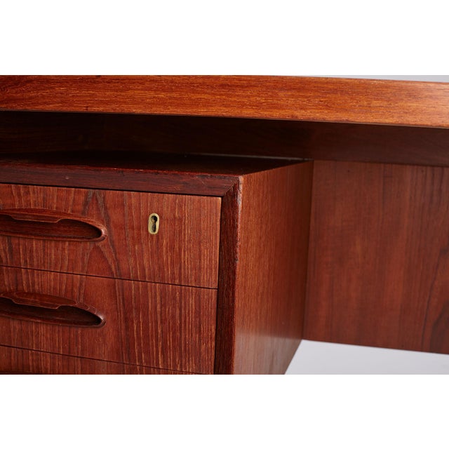 Brown Mid-Century Teak Desk, Denmark, 1960s For Sale - Image 8 of 18