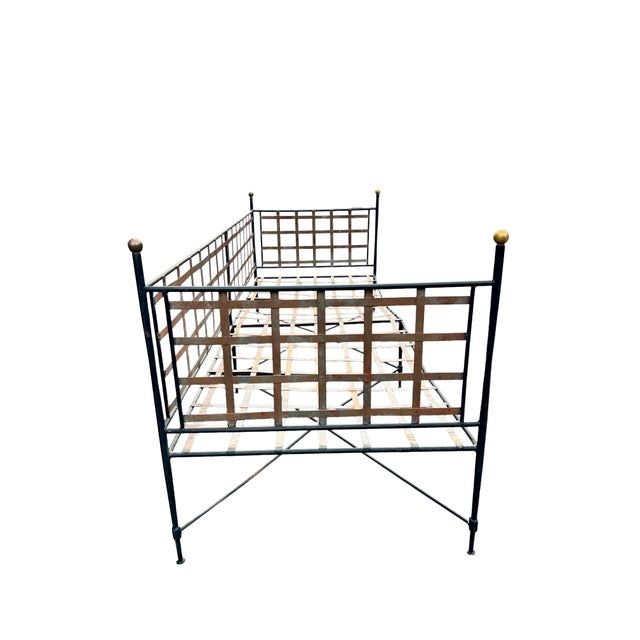 1960s Wrought Iron Patio Daybed Seating Sofa Settee Attributed to Mario Papperzini for Salterini For Sale - Image 5 of 12