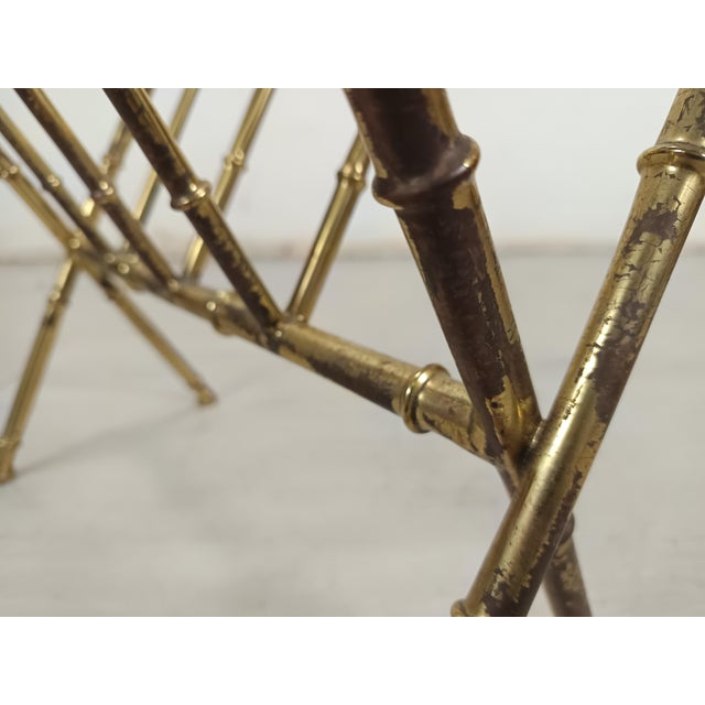 Brass and Bamboo Magazine Rack, 1970s For Sale - Image 13 of 14