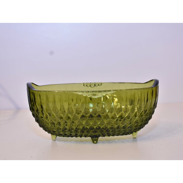1960s MidCentury Modern Green Carnival Glass Candy Dish Chairish