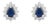 Blue Sapphire & Diamond Vintage Stud Earrings in 14k Gold- 2 Pieces For Sale