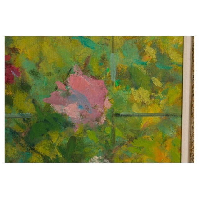 Impressionist Style Floral Still Life Signed and Framed Oil on Canvas For Sale - Image 4 of 6