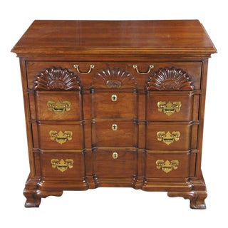Vintage Harden Georgian Style Solid Cherry Goddard Block Front Chest of Drawers For Sale