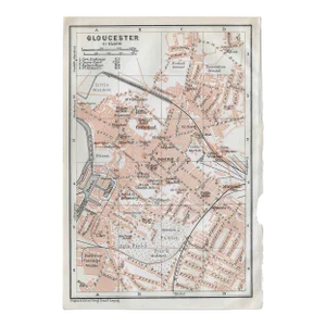 Antique Map of Gloucester England