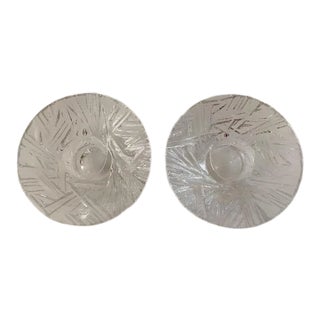 Late 20th Century Orrefors Icy Crystal Votive Holders- Set of 2 For Sale