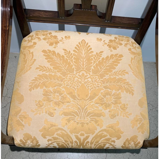 Hepplewhite Style Armchair With Fortuny Seat Cushion Fabric For Sale In Los Angeles - Image 6 of 9
