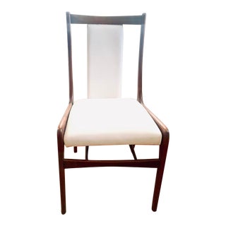 Vladimir Kagan 1950s Vintage Desk Chair in Mahagony and White Leather For Sale