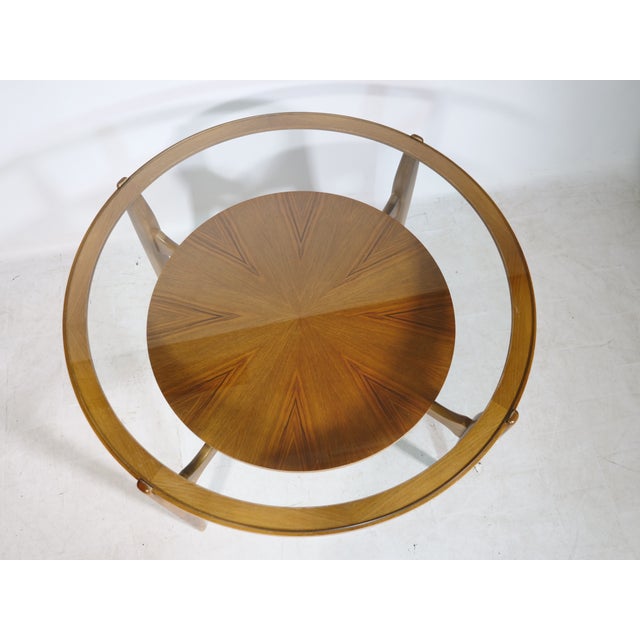 Brown Mid-Century Coffee Table in Walnut and Glass by Wilhelm Renz, 1960s For Sale - Image 8 of 9