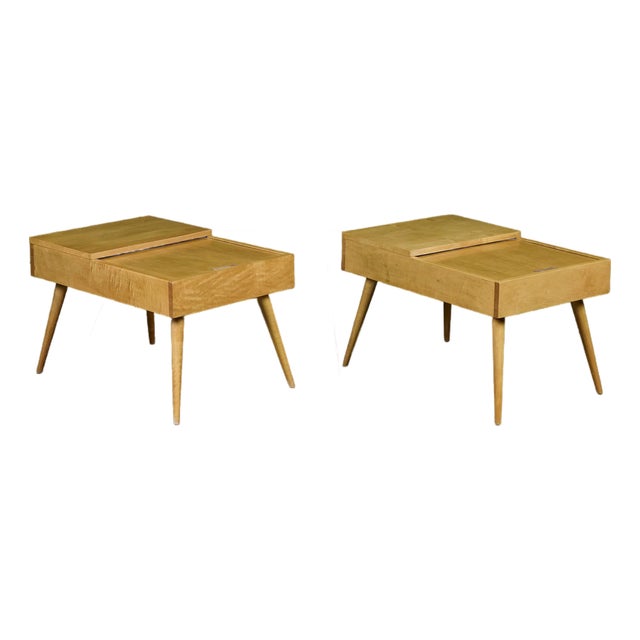 Pair of John Keal Side Tables for Brown Saltman For Sale