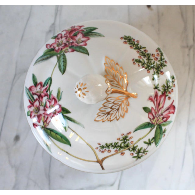 Vintage "Stafford Flowers" lidded serving dish by Spode. Nepeta, Paeonia & Hycinthus.. Made in England. Minor wear. No chips.