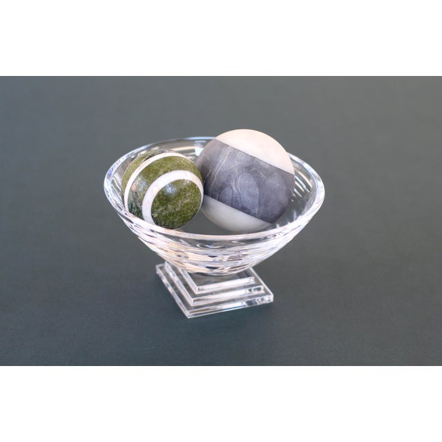 A beautiful footed bowl in crystal with Art Deco design. Waterford crystal marked on the bottom. Heavy and substantial...