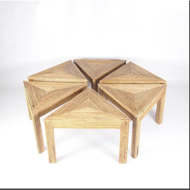 Vintage Modular Rattan Coffee Tables, Set of 6 For Sale - Image 10 of 10