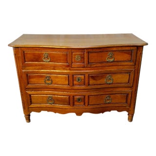 1800s French Walnut Four Drawer Commode For Sale