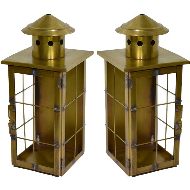 Vintage Handcrafted Decorative Metal Lantern or Wall Sconce - A Pair For Sale - Image 14 of 14