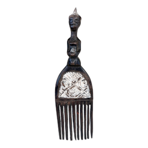 Vintage Hemba Wedding Comb W/ Seating Figure Congo 9.5" H