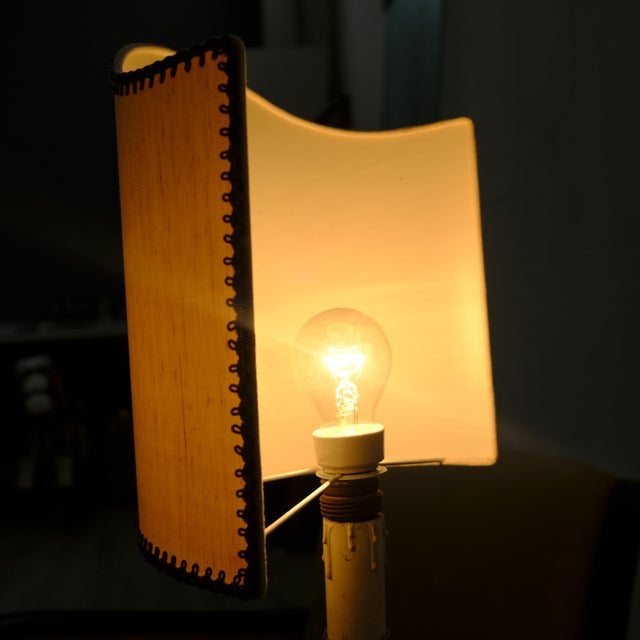 19th Century Brass Torch Lamp with Lampshade For Sale - Image 4 of 16