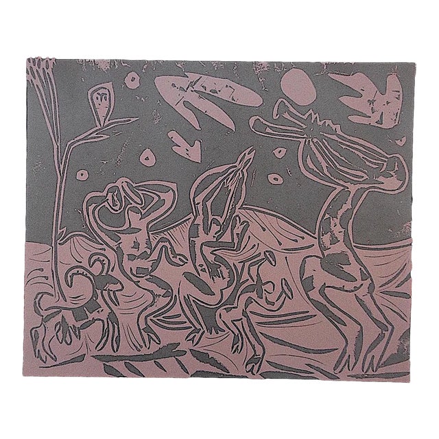 Vintage Mid 20th C. Ltd. Ed. After Picasso Lithograph"Les Danseurs Au Hibou" For Sale