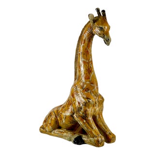 1970's Monumental Original Painted Vintage Carnival Art Giraffe Sculpture For Sale