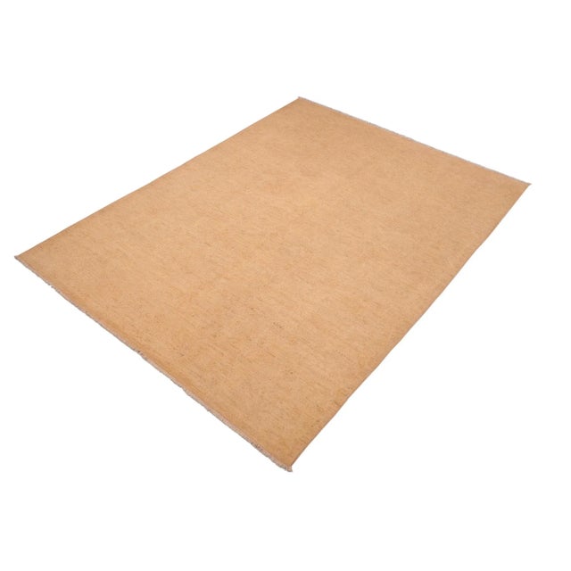 Transitional Classic Ziegler Tan Hand-Knotted Wool Rug - 6'1'' X 8'10'' For Sale - Image 3 of 8