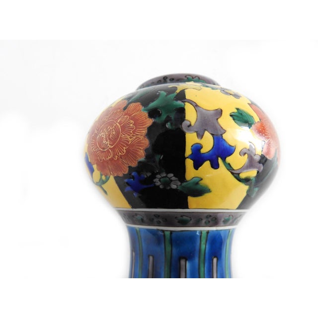 Antique Ao-Kutani Yoshidaya Style Art Deco Pedestal Vase Fuku Mark C. 1920s–1940s For Sale - Image 9 of 15