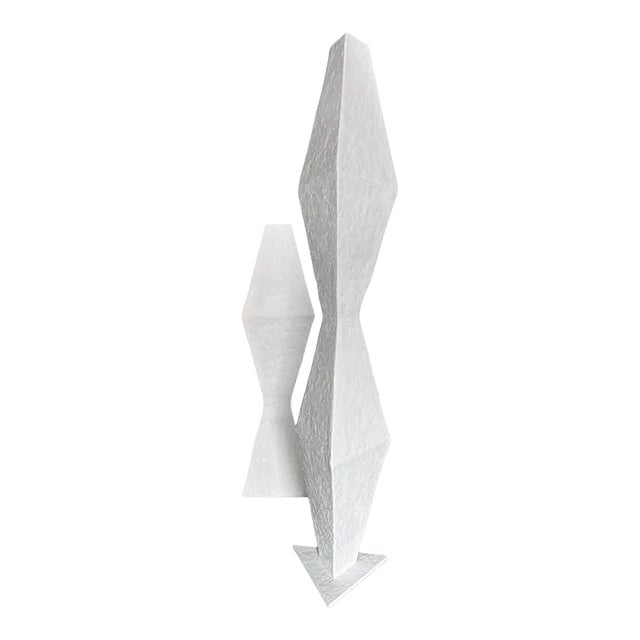 Large White Plaster Column Sculpture in Style of Brancusi - Set of 2 For Sale