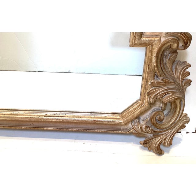 Early 20th Century Beautifully Carved Weathered Gilt Wood Mirror For Sale - Image 5 of 9