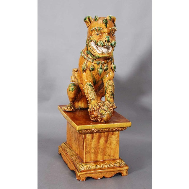 Italian Terra Cotta Foo Dogs - a Pair For Sale - Image 3 of 5