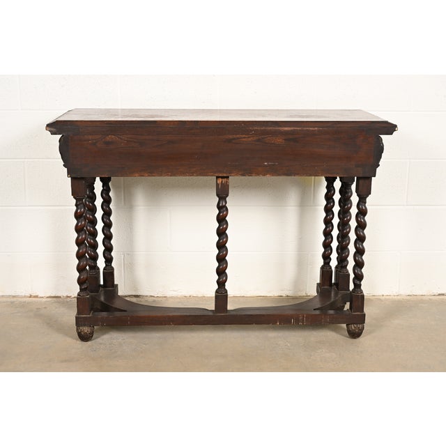 R. J. Horner Renaissance Revival Carved Oak Console Table, Circa 1890s For Sale - Image 10 of 11