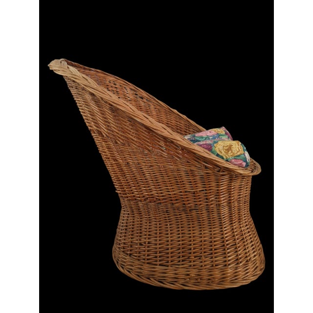 Wood Vintage Coastal Braided Rattan Chair For Sale - Image 7 of 12