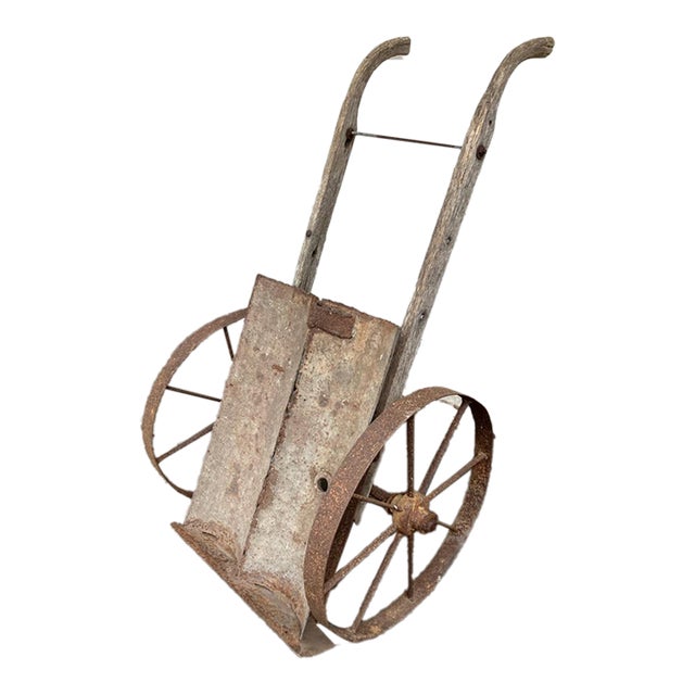 Antique Weathered Wooden Hand Cart For Sale