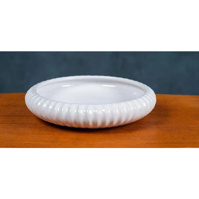Mid-Century White Modern Bowl from L. Hjorth For Sale - Image 10 of 10