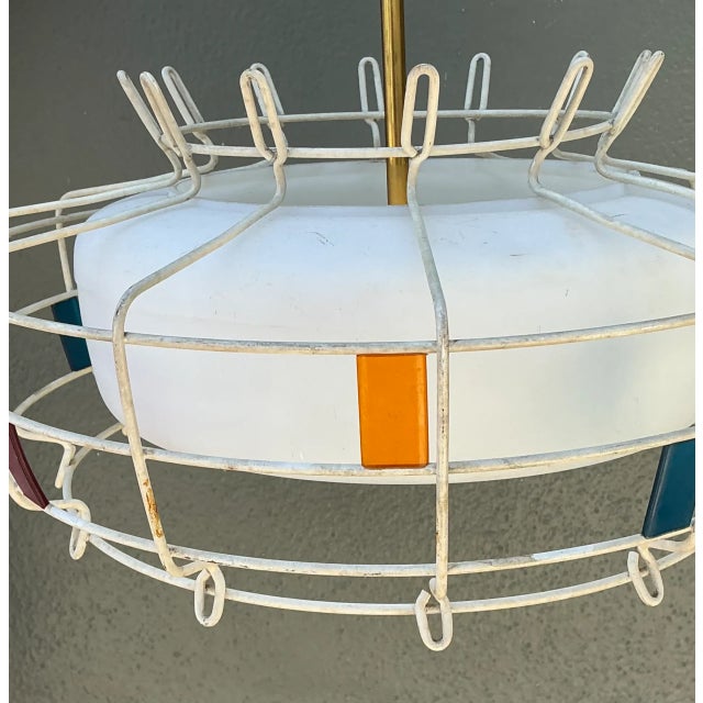 Vintage Mid-Century Modern Wire Pendant Fixture For Sale In West Palm - Image 6 of 12