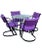 1980s Milo Baughman Style Purple Cantilever Dining Bistro Set - Set of 5 For Sale - Image 11 of 12