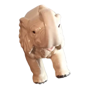1970s Norcrest Porcelain Trunk-Up & Leg-Up Hopping Elephant Figurine