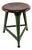 Industrial Stool in Dark Brown Wood and Green Metal, Germany, 1950s For Sale