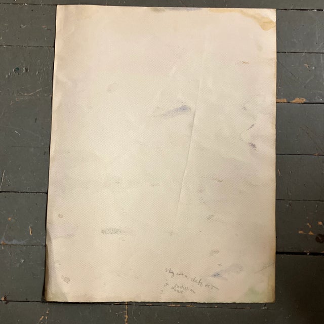 1970’s Original Abstract Expressionist Sailing Boat Watercolor Painting For Sale - Image 4 of 5