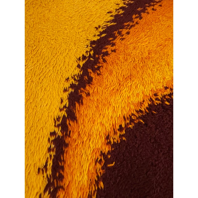 Wool Rug in Orange & Brown by Reichel, Germany, 1970s For Sale - Image 4 of 8