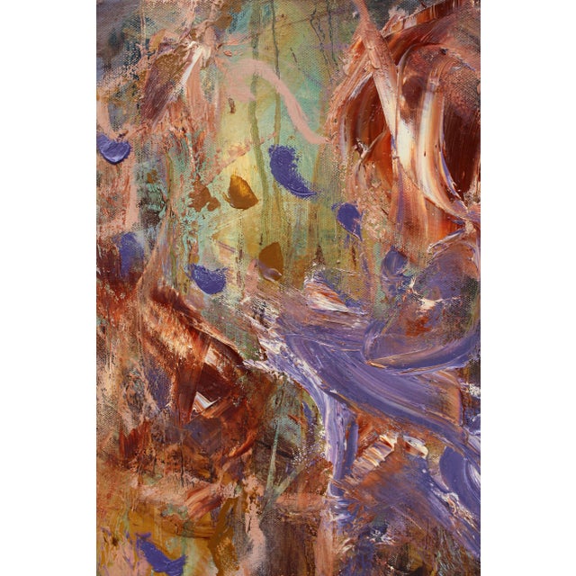 Paint Dawn Goes Down to Day Original Abstract Painting by Lisa Finlayson For Sale - Image 7 of 11