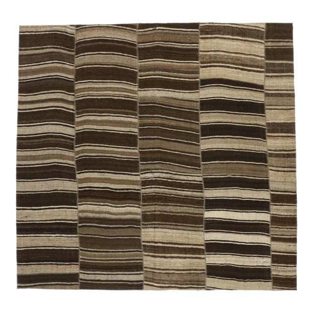 Mid 20th Century Wabi-Sabi Turkish Kilim Rug - 09'06 X 09'01 For Sale