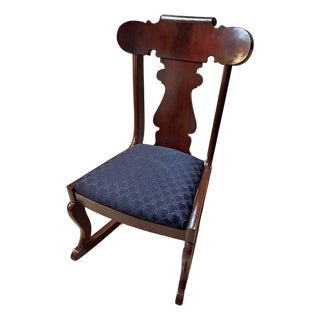 Antique Child-Size Wood Rocking Chair With Vase-Form Splat For Sale
