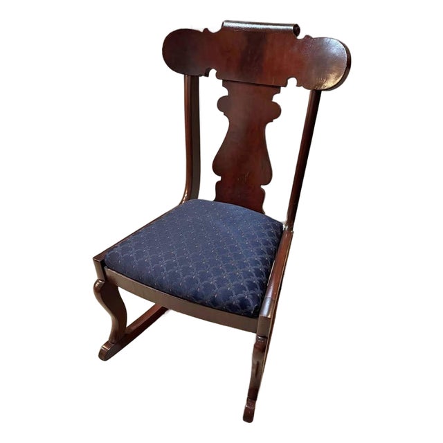 Antique Child-Size Wood Rocking Chair With Vase-Form Splat For Sale