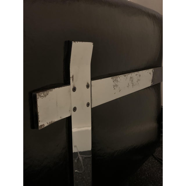 Italian Club Chairs in Black Vinyl and Steel by Luigi Caccia Dominioni for Azucena, 1960s, Set of 2 For Sale - Image 11 of 13