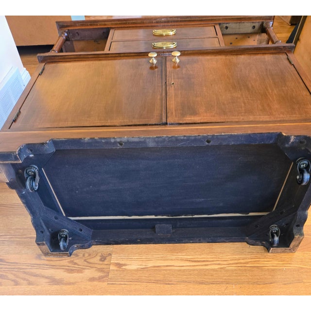 Wood Mid-Century Heritage Henredon Mahogany Rolling Dry Bar Server For Sale - Image 7 of 12