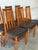 Teak Slat Back Dining Chairs Set of 6 in Black Upholstery Danish Mid-Century Modern 1970s For Sale - Image 4 of 12
