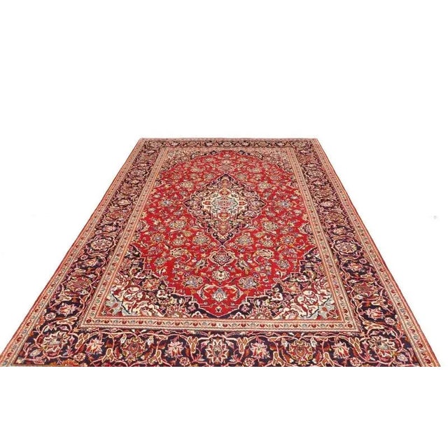 Middle Eastern Rug Hand-Knotted Kashan 206 X 308 Cm Exotic Patterns For Sale - Image 4 of 11