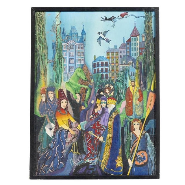 Carlos Carreiro, Figurative Composition, 1980s, Oil on Canvas For Sale - Image 6 of 6