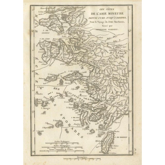 Antique Map of Asia Minor Coast and Greek Islands from Ambroise Tardieu, 1825 For Sale - Image 13 of 13