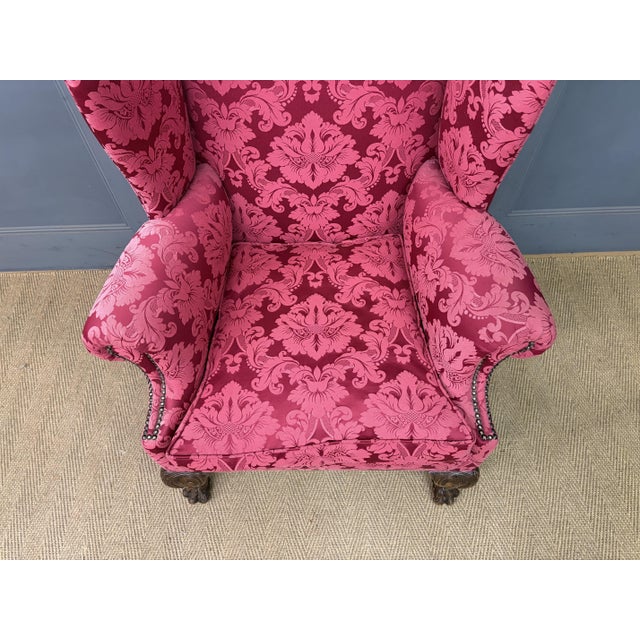 Late 19th Century Antique Wing Chairs in Walnut, 1895 For Sale - Image 5 of 15