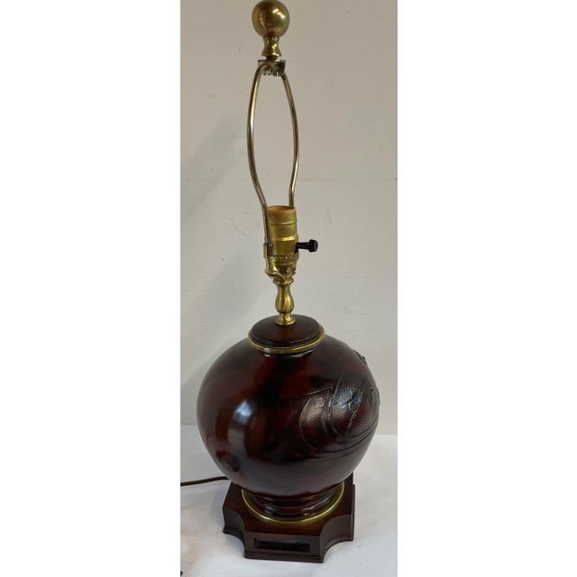 Mid 20th Century Vintage Koi Fish Table Lamp For Sale - Image 5 of 9